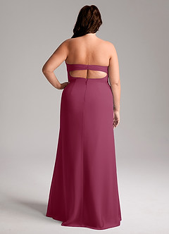 Azazie Leonis Bridesmaid Dresses Mulberry Sheath Strapless Chiffon Convertible Dress image10
