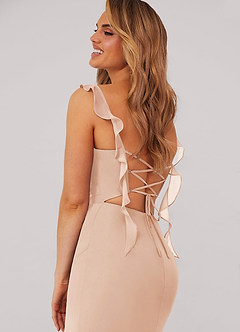 Barbie ♥ Azazie Bridesmaid Dresses English Rose Mermaid Corset Chiffon Dress image2
