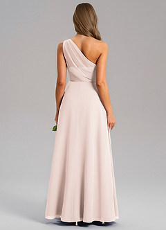 Azazie Phaedra Bridesmaid Dresses Rose Petal A-Line One Shoulder Chiffon Dress image2