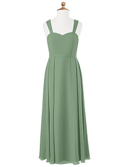 Azazie Simoan Junior Vestido de Matcha de Gasa de Corte En A con Escote de Corazón image4