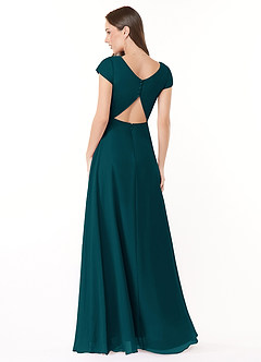Azazie Hainsly Brautjungfernkleider A-Linie Herzausschnitt Chiffon Kleid Kiefer image2