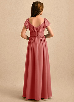 Azazie Taylor Girls Formal Flower Girl Dresses Antique Rose A-Line Sweetheart Neckline Chiffon Dress image2