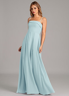 Azazie Lucienne Abiti da Damigella Abito Convertibile A-Line in Chiffon Senza Cinturino Sea Glass image6