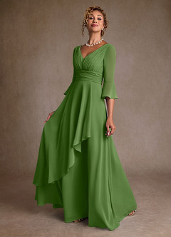 Azazie Eire Suknie dla Matki Panny Młodej Linia A Pofałdowany Szyfon Długość podłogi Sukienka image3