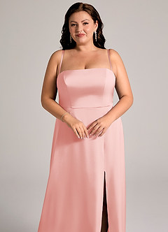 Azazie Wren At-home Try On Dresses Black A-Line Strapless Stretch Satin Convertible Dress image11