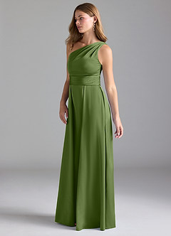 Azazie Dallas Bridesmaid Dresses Juniper A-Line One Shoulder Stretch Satin Dress image5