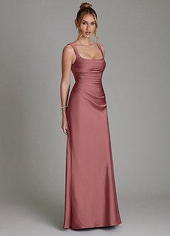 Azazie Agustina Robes de demoiselle d'honneur Robe Sirène en Satin extensible Corset Améthyste image4