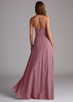 Azazie Wren Bridesmaid Dresses Vintage Mauve A-Line Side Slit Chiffon Convertible Dress image2