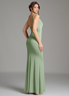 Azazie Gwen Bridesmaid Dresses Dusty Sage Mermaid Pleated Premium Stretch Jersey Dress image5