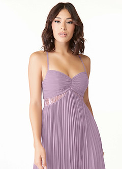 Azazie Devyn Bridesmaid Dresses Wisteria A-Line Corset Chiffon Dress image5
