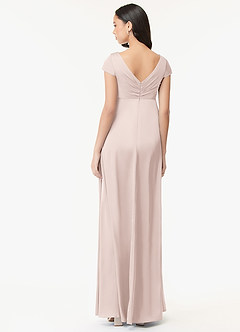 Azazie Allessia Maternity Bridesmaid Dresses A-Line Pleated Stretch Satin Floor-Length Dress image2