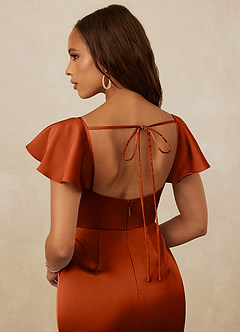 Christian Siriano Bridal for Azazie 1005 Brautjungfernkleider Etui Herzausschnitt Stretch-Satin Kleid Paprika image3