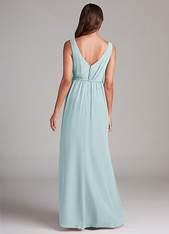 Azazie Tanicia Bridesmaid Dresses Sea Glass A-Line Pleated Chiffon Dress image7
