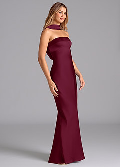 Azazie Lusinda Brudtärnklänningar Klä av Sjöjungfru i Stretch Satin Axelbandslös Mullbär image6