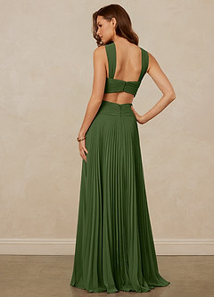 Christian Siriano Bridal for Azazie 1009 Bridesmaid Dresses Olive A-Line Pleated Chiffon Dress image4