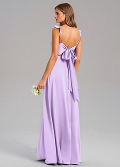 Azazie Everett Robes de demoiselle d'honneur Robe Trapèze en Satin extensible Lilas image6