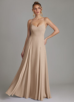 Azazie Imani Bridesmaid Dresses Taupe A-Line Sweetheart Neckline Chiffon Dress image1