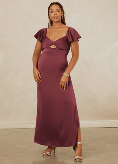 Christian Siriano Bridal for Azazie 1005 Brautjungfernkleider Etui Herzausschnitt Stretch-Satin Kleid Merlot image9