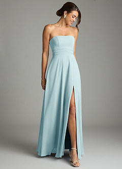 Azazie Tamira Suknie dla druhen Linia A Pofałdowany Szyfon Do ziemi Sukienka image2