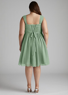 Azazie Angie Bridesmaid Dresses Matcha A-Line Corset Chiffon Dress image14
