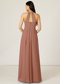 Azazie Sarah Final Sale Bronzer Empire Pleated Chiffon Dress image2