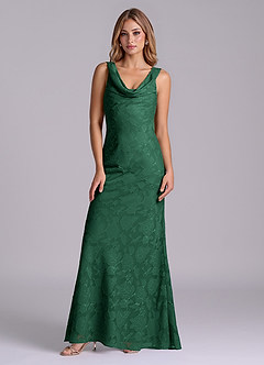 Azazie Rylina Final Sale Emerald Mermaid Floral Burnout Dress image5