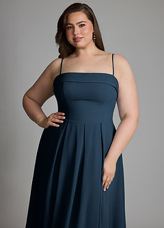 Azazie Lucienne Bridesmaid Dresses Dark Navy A-Line Strapless Chiffon Convertible Dress image14