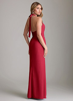 Azazie Valerie Bridesmaid Dresses Scarlet Mermaid Pleated Chiffon Dress image2