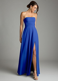 Azazie Tamira Suknie dla druhen Linia A Pofałdowany Szyfon Do ziemi Sukienka image2