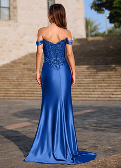 Opulence Azul Real Vestido de fiesta con corsé floral image2