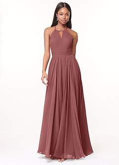 Azazie Cherish Bridesmaid Dresses Amethyst A-Line Pleated Chiffon Dress image4