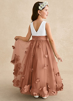 Azazie Vi Flower Girl Klänningar Klänning A-Line i Tyll Ärmlös image1