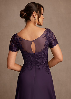Azazie Alva Mother of the Bride Dresses Plum A-Line Lace Dress image7