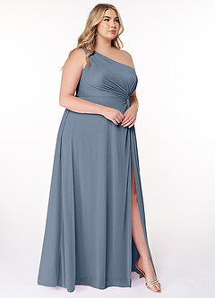 Azazie Brooke Bridesmaid Dresses Twilight A-Line One Shoulder Mesh Dress image9