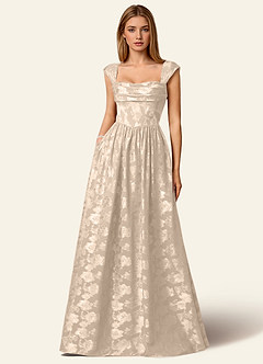 Briar Cream Off-Shoulder Pleated Prom Dress image3