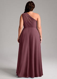 Azazie Phaedra Bridesmaid Dresses Sangria A-Line One Shoulder Chiffon Dress image8