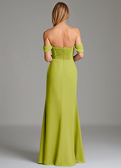 Azazie Riley Robes de demoiselle d'honneur Robe Fourreau Convertible en Mousseline de soie Épaule décolletée Citronnelle image3