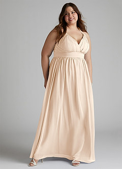 Azazie Ashia Bridesmaid Dresses White Alabaster A-Line Pleated Chiffon Dress image9