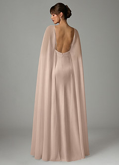 Azazie Stefania Robes de demoiselle d'honneur Robe Trapèze en Satin extensible Rose Anglais image4
