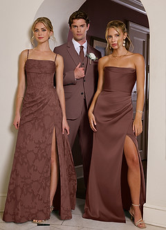 front Ethan Espresso Refined Weave Suit