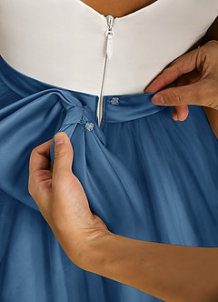 Azazie Sprout Flower Girl Dresses Twilight A-Line Bow Tulle Dress image5