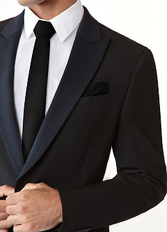 front Matte Satin Skinny Tie and Pocket Square Set