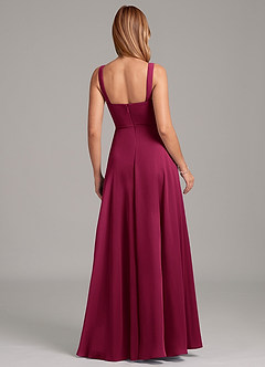 Azazie Shaude Bridesmaid Dresses Burgundy A-Line Pleated Chiffon Dress image9