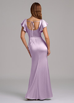 Azazie Elkie Jurken voor bruidsmeisjes Jurk van Stretch Satijn met Zeemeermin Vierkante halslijn Frosted Lila image2