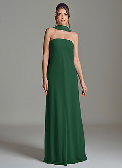 Azazie Ilana Bridesmaid Dresses Dark Green A-Line Strapless Chiffon Dress image4
