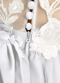 Azazie Sundae Blumenmädchenkleider Ballkleid Spitze Kleid Weiß image8