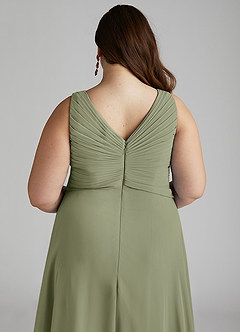 Azazie Flora Bridesmaid Dresses Pistachio A-Line Pleated Chiffon Dress image14