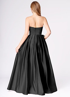 Miebow Black Strapless Illusion V-Neck Gown image2