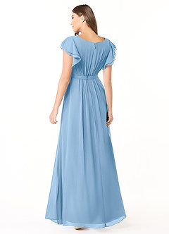 Azazie Daphne Modest Bridesmaid Dresses A-Line Ruffled Chiffon Floor-Length Dress image2