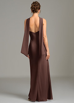 Azazie Cassiana Brautjungfernkleider Meerjungfrau-Linie Plissee Chiffon Kleid Ganache image5